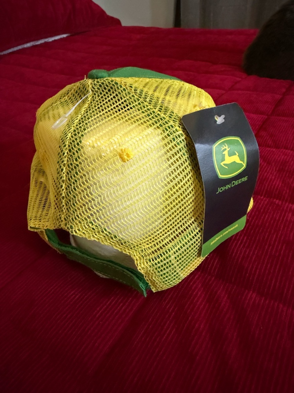 John Deere Green and Yellow Mesh Logo Cap - Picture 2 of 4